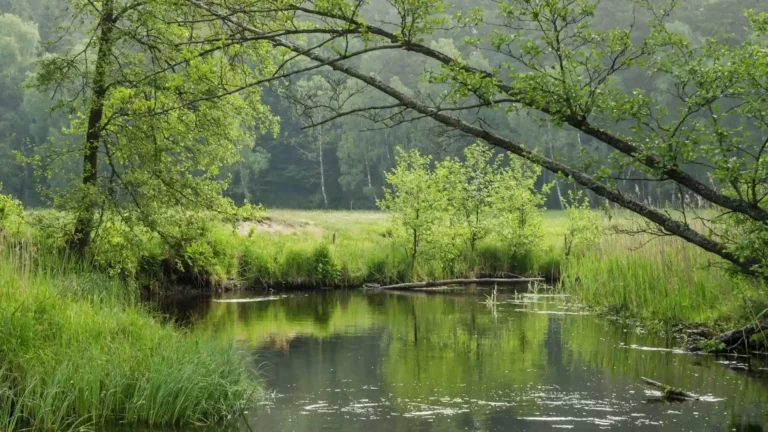 Fond d'un aquarium naturel Low-tech riche en matière organique (Mulm) et biodiversité au début d'une expérience sans filtration