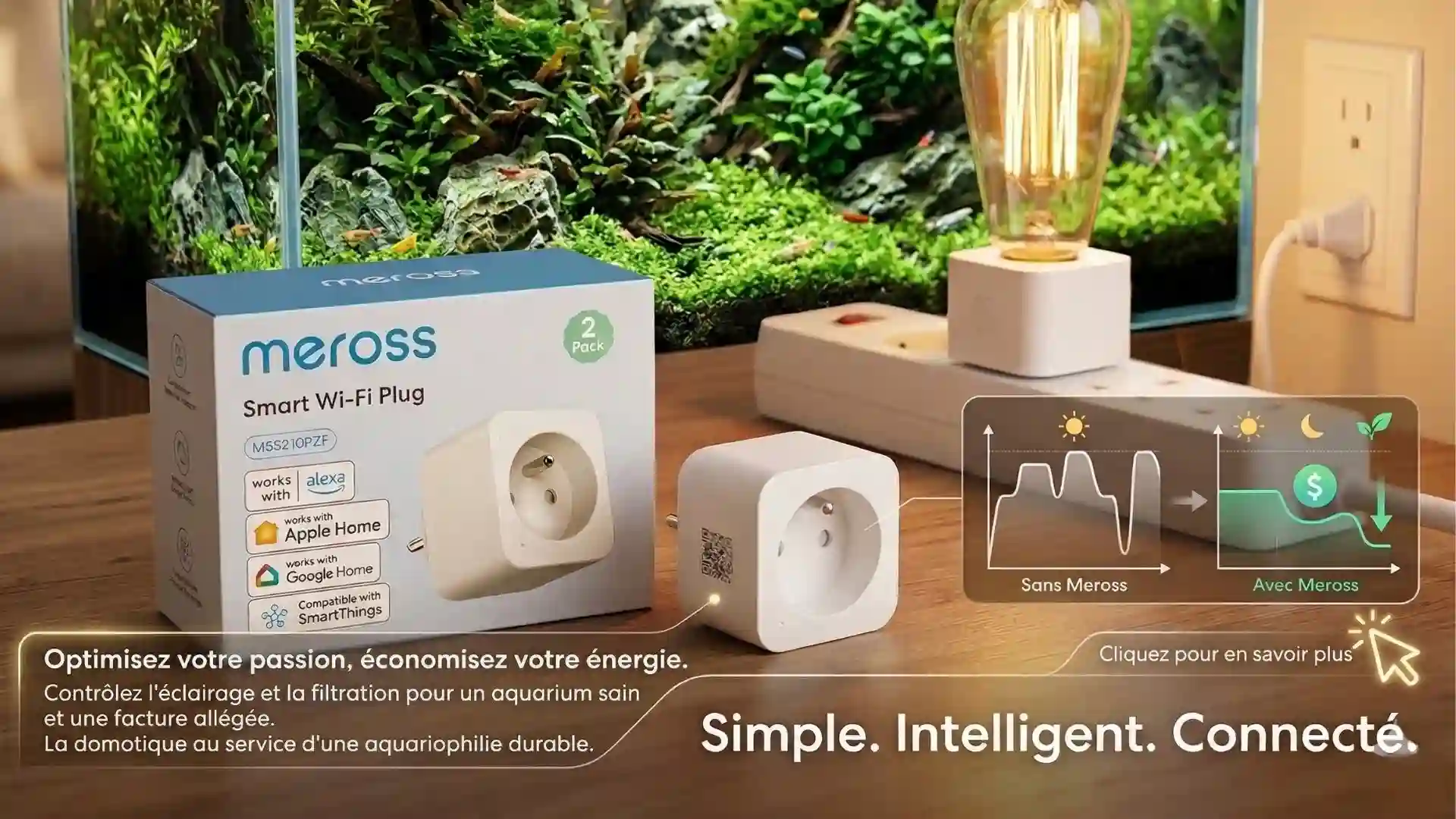 Meross Smart Wi-Fi Plug MSS210  Pack de 2