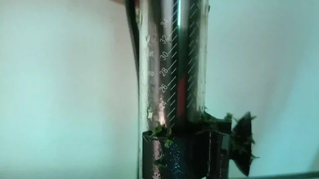 Thermomètre d'aquarium affichant 25 degrés sans pompe de brassage.