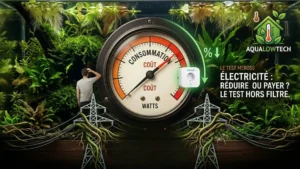 Jauge de consommation électrique d'un aquarium avec une prise connectée Meross test Low-Tech-filtre